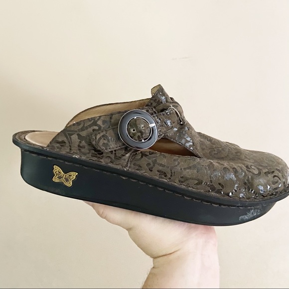 Alegria• tan brown black choco vine print Alg-922 size Eu 40 womens US 9.5/10 - Picture 3 of 9